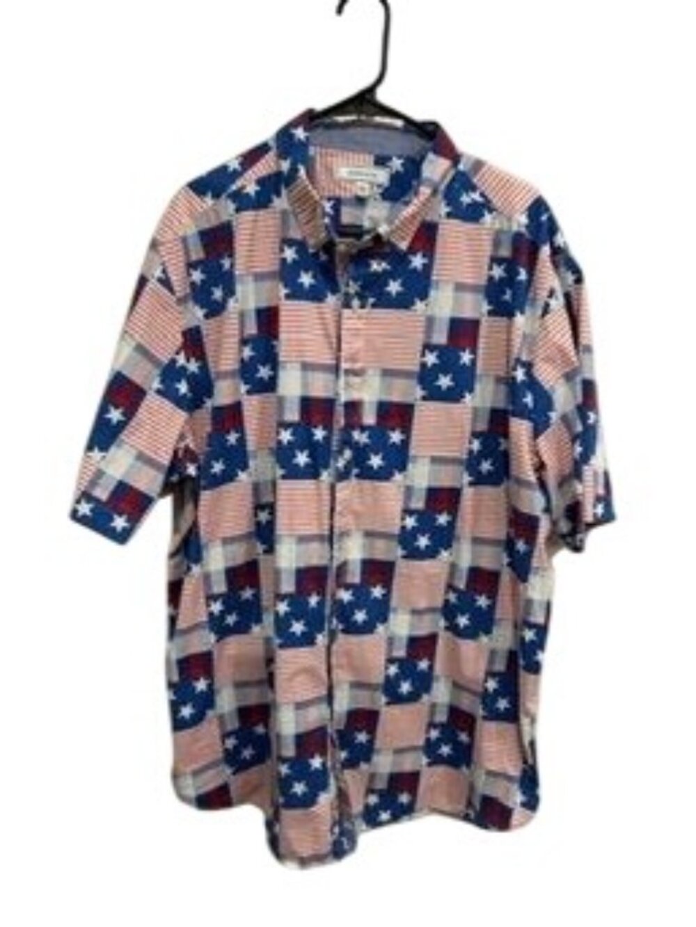Crown & Ivy 2XLT Stars and Stripes Button-Down Shirt Patriotic Retro 80s